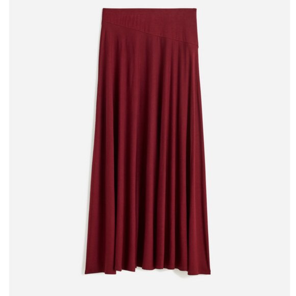 Madewell Dresses & Skirts - New Madewell Jersey Asymmetric-Seam Midi Skirt Cabernet Size Medium